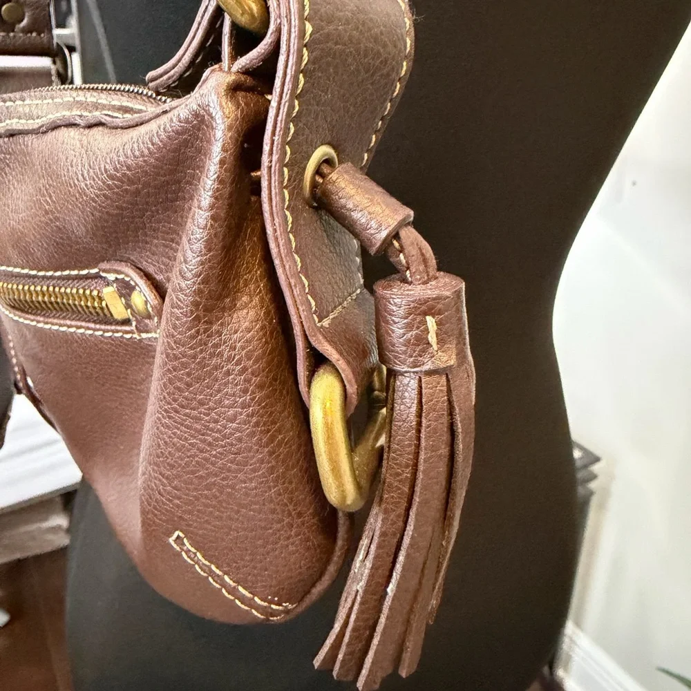 Vintage Nine West Vegan Leather Chocolate Y2K Structured Shoulder Purse - Picture 7 of 11